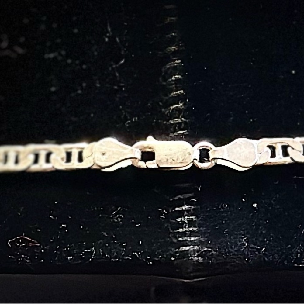 Sterling Silver Rectangular-Link Chain Necklace - image 6